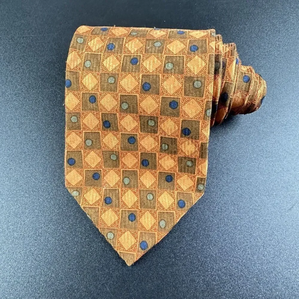 XMI for Nordstrom Tie Mens 56 in Diamond Geometric All Silk Hand Made in USA